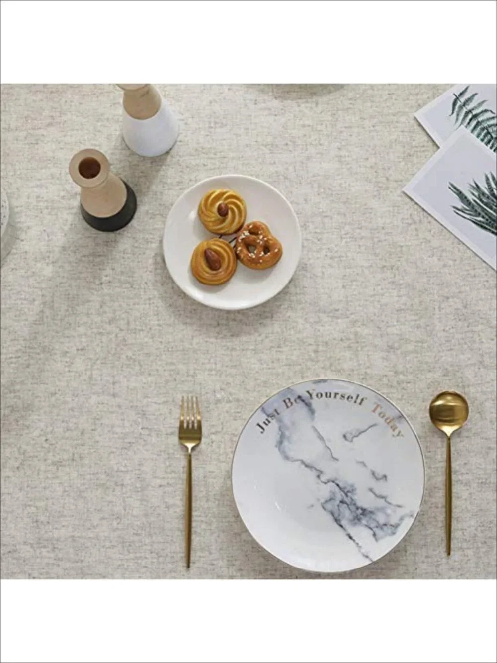 Cotton Linen Tablecloth Tassel Rectangle 55x79 Kitchen Dining